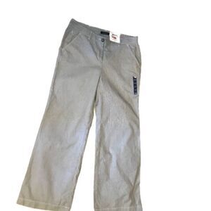 NWT. LANDS END, navy pinstripe fit 1, darling wide leg pants